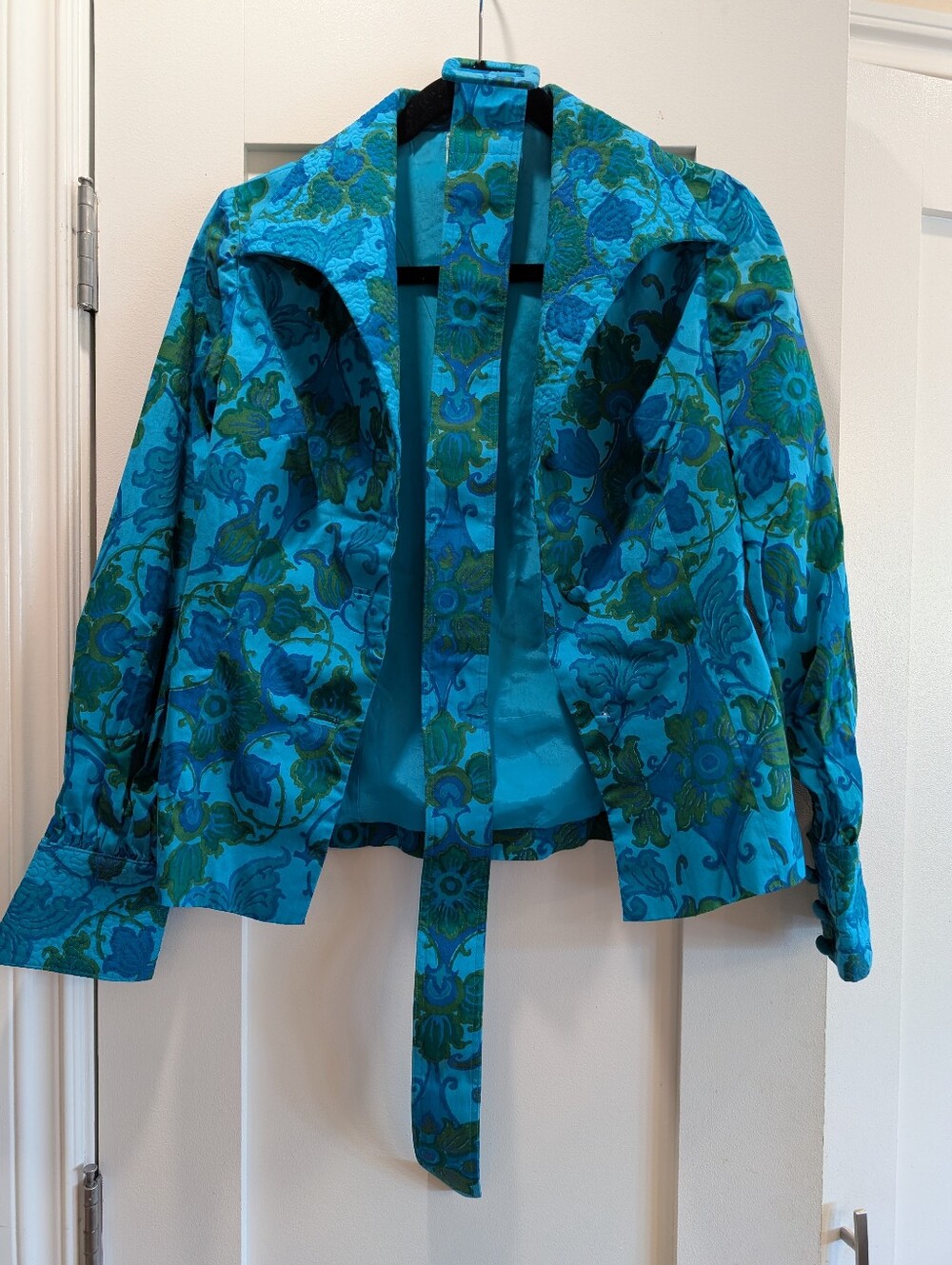 Vintage (1970's?) Cotton Blazer With Coordinating Belt,S